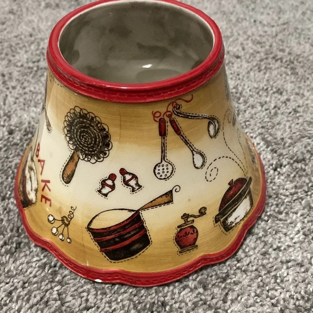 Yankee Candle 2012 Candle Topper Shade & Plate Kitchen Baking